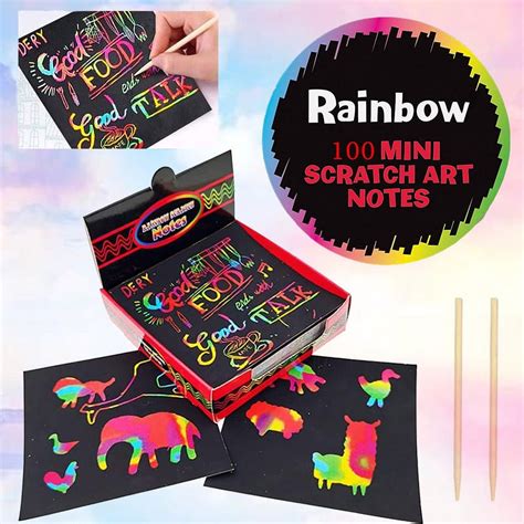 rainbow art scratch paper